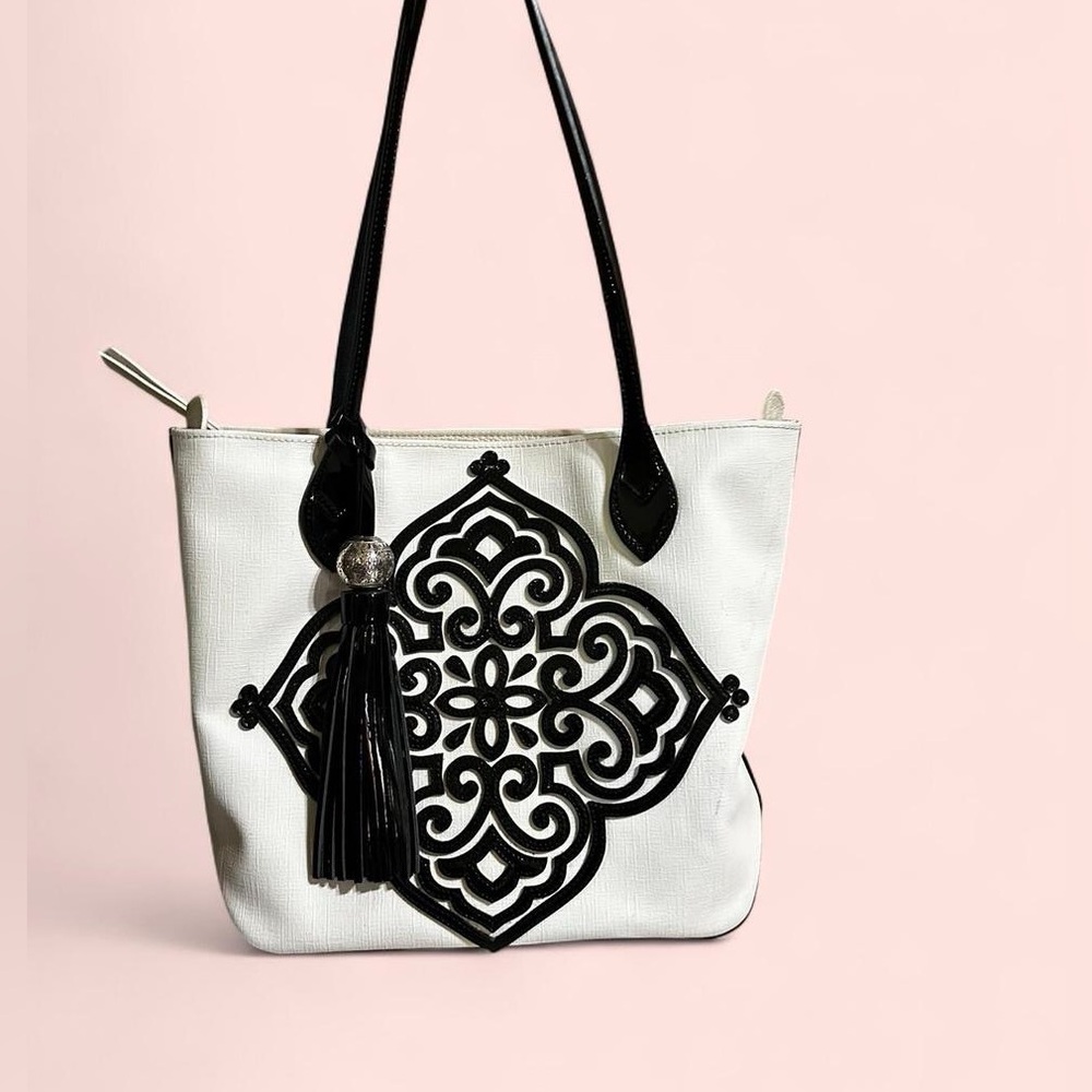 Brighton vintage like new Elegant Black and White Tote Bag